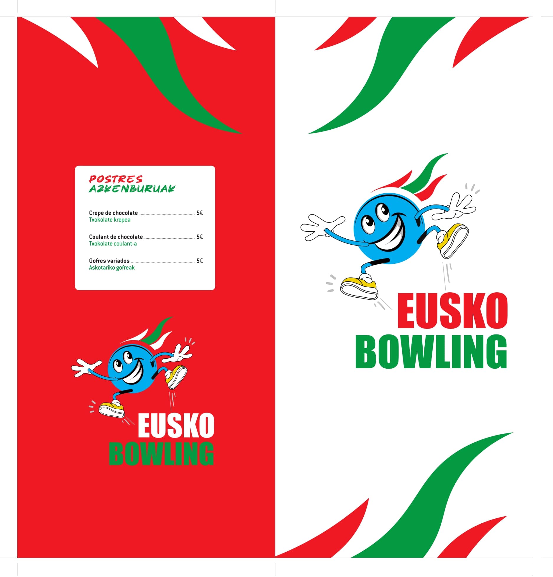 Menú de postres Euskobowling - Crepes, coulant y gofres